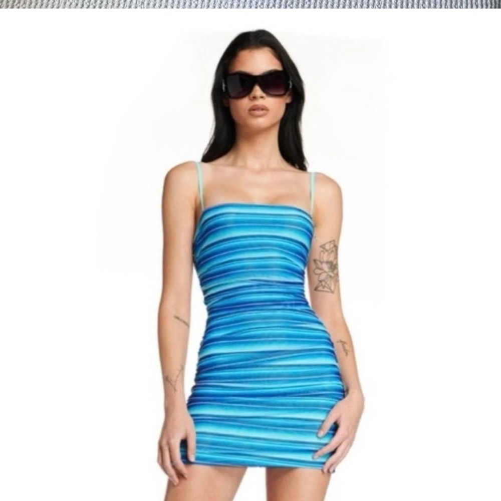 I.AM.GIA Hali Bodycon Dress Striped Blue
